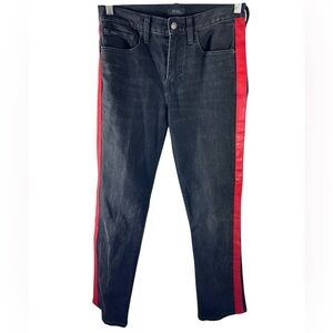 POLO RALPH LAUREN BLACK RED  JEANS 26 womans waverly straight high rise crop